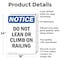 Signmission Do Not Lean Or Climb On Railing, 18 in W x Rectangle, Aluminum OS-2PACK-NS-A-1824-V-11293 - alternate 2